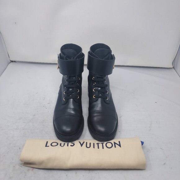 Louis Vuitton Black Leather Wonderland Ranger Combat Boot - Picture 10 of 14
